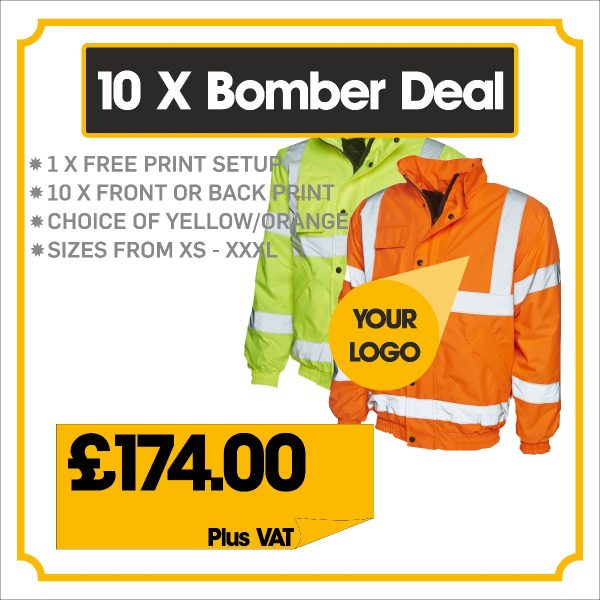10 PRINTED HIGH VISIBILITY BOMBER JACKET DEAL