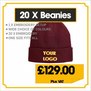 20 BEANIE COMBINATION DEAL EMBROIDERED