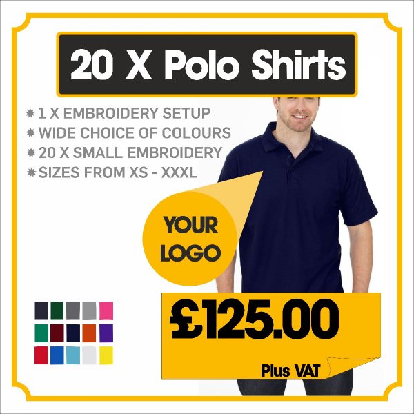 20 EMBROIDERED POLO SHIRT DEAL