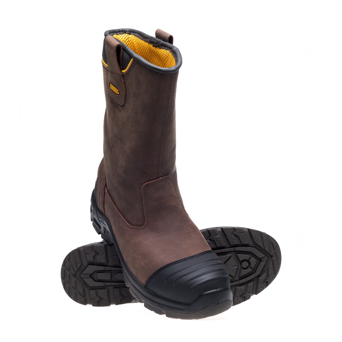 Dewalt Tungsten Brown Leather Weatherproof Safety Rigger Boots