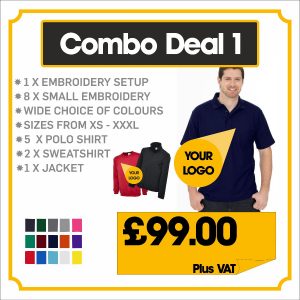 EMBROIDERED POLO SHIRTS SWEATSHIRTS AND JACKETS DEAL