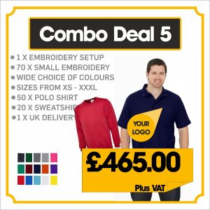 EMBROIDERED POLO SHIRTS AND SWEATSHIRT DEAL