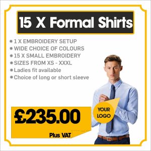 15 EMBROIDERED FORMAL SHIRT DEAL
