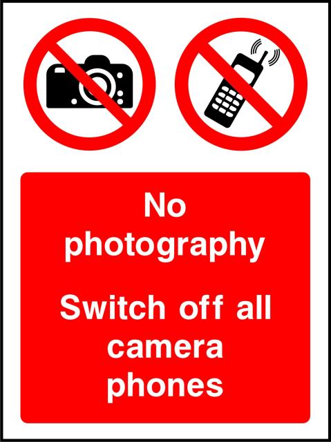 SSPROHG0050 NO PHOTOGRAPHY SIGN