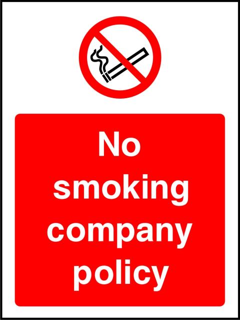 SSPROHS0057 NO SMOKING COMPANY POLICY SIGN