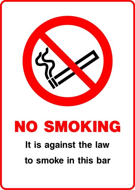 SSPROHS0065 NO SMOKING IT IS AGAINST THE LAW TO SMOKE IN THIS BAR SIGN